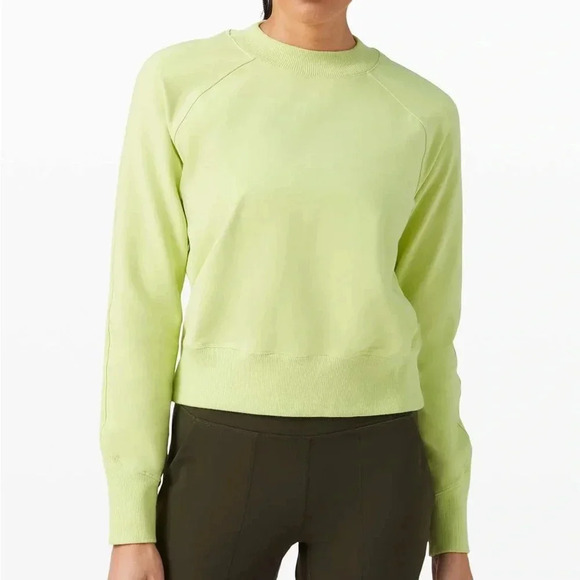 lululemon athletica Sweaters - Lululemon Athletica Ready to Roll Crewneck in Lemon Vibe  Long Sleeve Size 10